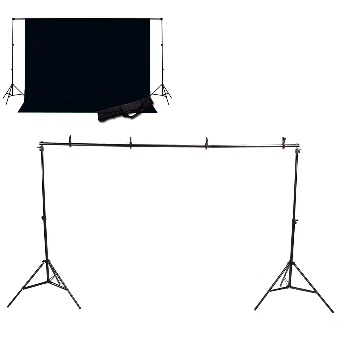 Ausla Zestaw Stojaka na Tło do zdjęć, System Wsparcia ze Stopu Aluminium, Regulowana wysokość od 70 Cm do 200 Cm do Fotografii Studyjnej i Portretów