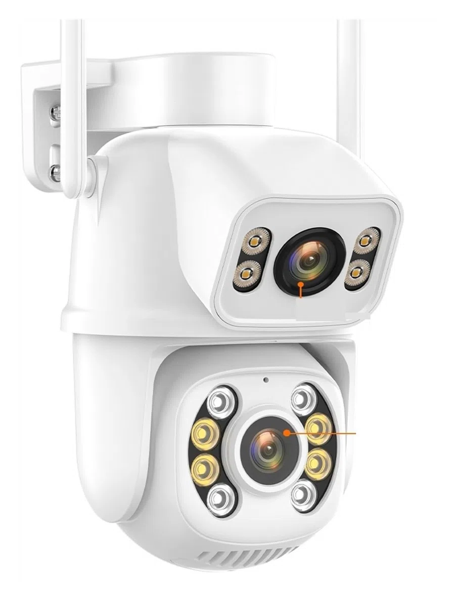 Kamery Monitoringu, Kamera PTZ z dwoma obiektywami 8MP 4K kamera monitorująca podwójny ekran bezpieczeństwo Portection automatyczne śledzenie 1080P kamera CCTV bezpieczeństwa(1080P With 32GB)