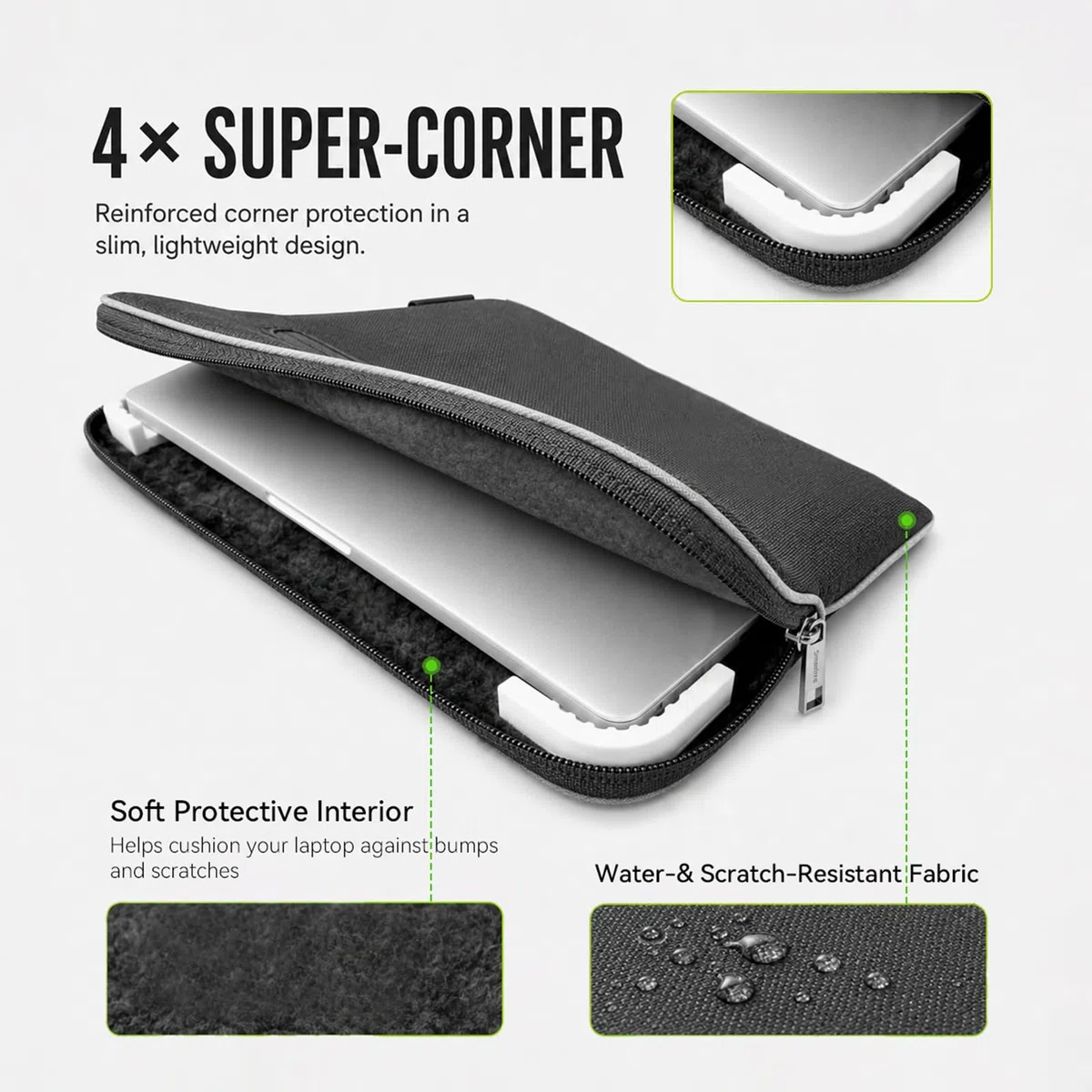 Smatree SlimPro pokrowiec na laptopa 15,6 cala ACER Nitro 5 AN515-46-R0EQ, do Predator Helios Neo 16/Helios 15 PH3D15-71-94PP/15, etui z kieszenią na akcesoria, opatentowany design Super-Corner (S660)