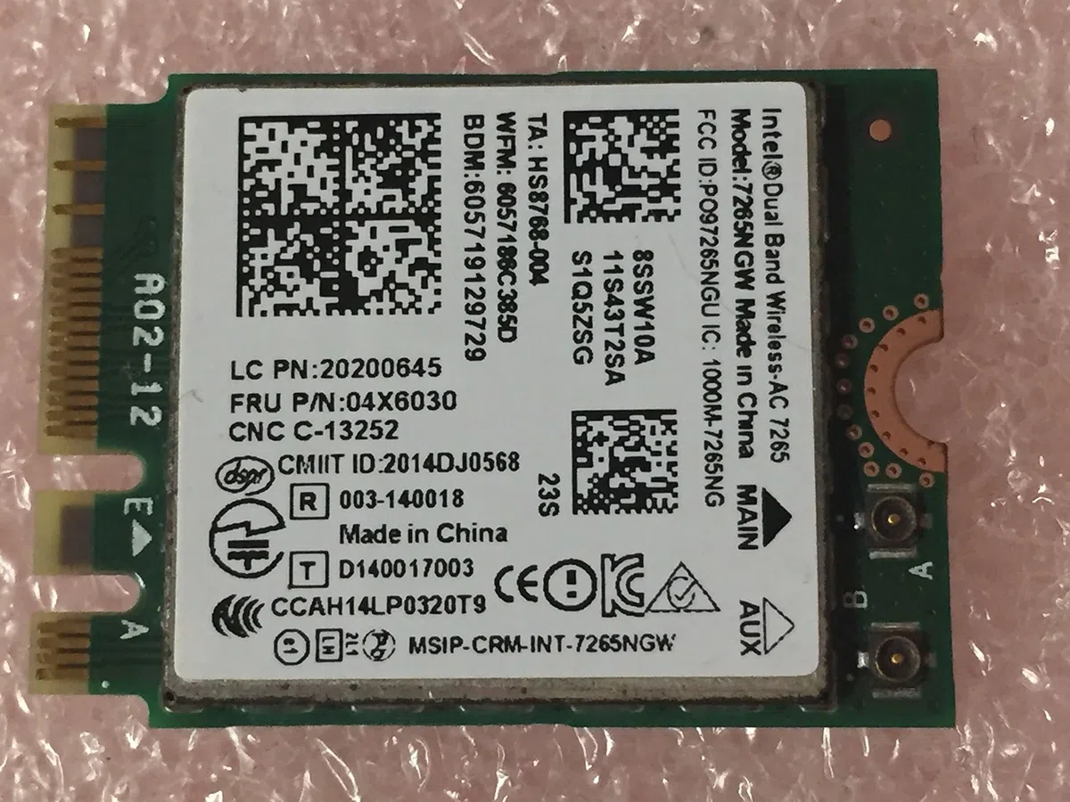 Dwuzakresowy bezprzewodowy AC 7265 7265NGW wifi plus 4.0 BT karta adaptera Bluetooth do 867M dla Lenovo Thinkpad FRU 04X6030 00JT469 00JT464