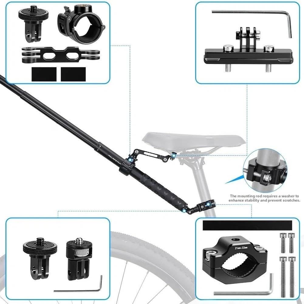 Uchwyt Rowerowy Aluminiowy do Kamery dla insta360 112cm Uchwyt
