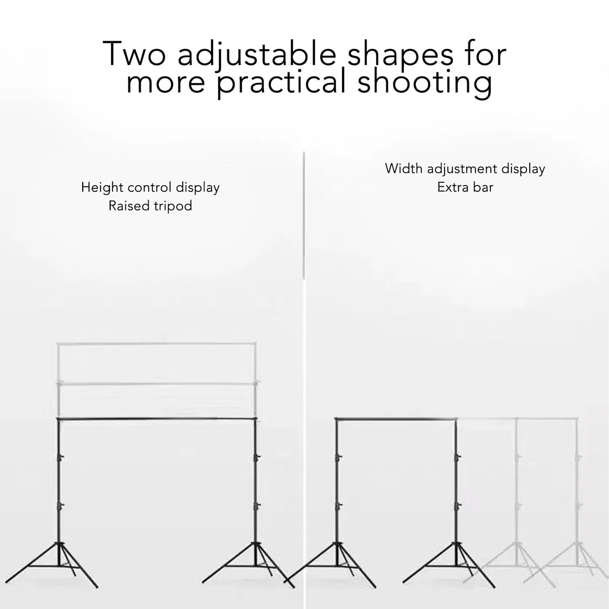 Ausla Zestaw Stojaka na Tło do zdjęć, System Wsparcia ze Stopu Aluminium, Regulowana wysokość od 70 Cm do 200 Cm do Fotografii Studyjnej i Portretów