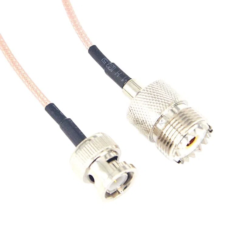 10 sztuk UHF-BNC UHF żeński do BNC męski konektor RG316 adapter kabel pigtail 15 cm