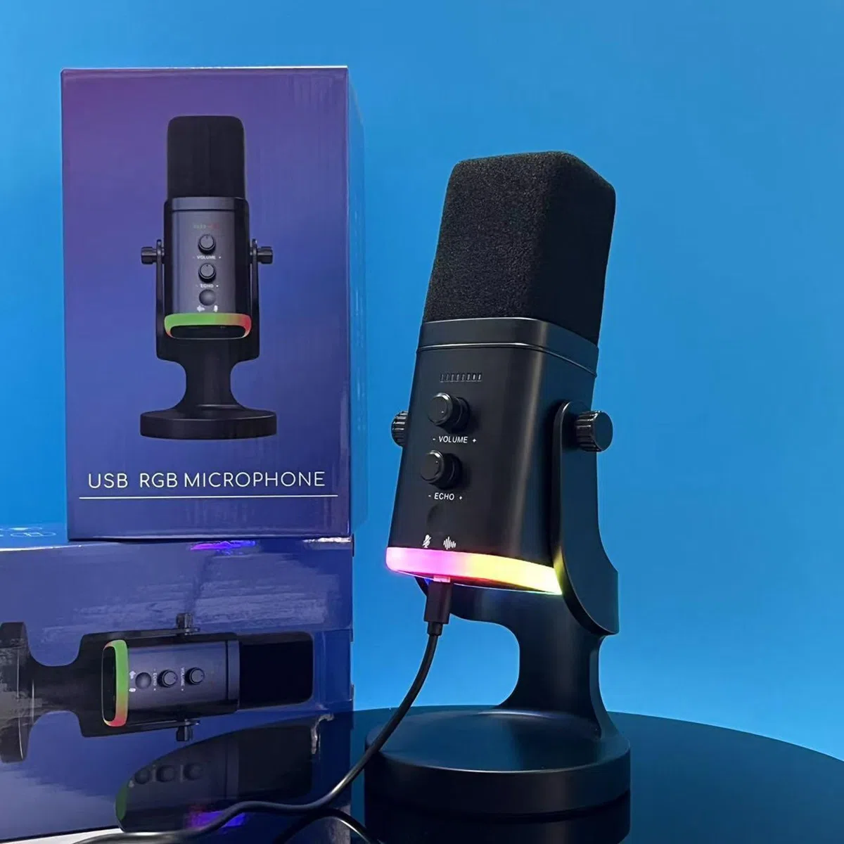 Mikrofon USB Expert Double Link z kolorowym tłem odpowiedni do oświetlenia koncertowego mikrofonu komputerowego