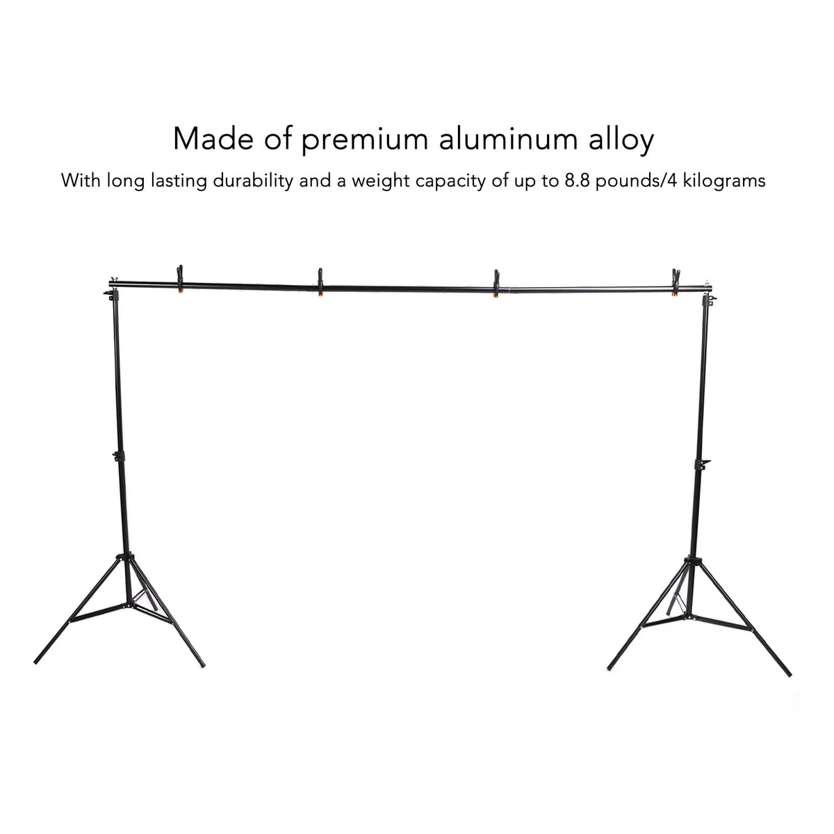Ausla Zestaw Stojaka na Tło do zdjęć, System Wsparcia ze Stopu Aluminium, Regulowana wysokość od 70 Cm do 200 Cm do Fotografii Studyjnej i Portretów